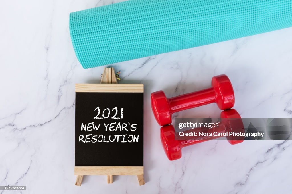 2021 New Year's Resolution Fitness Concept