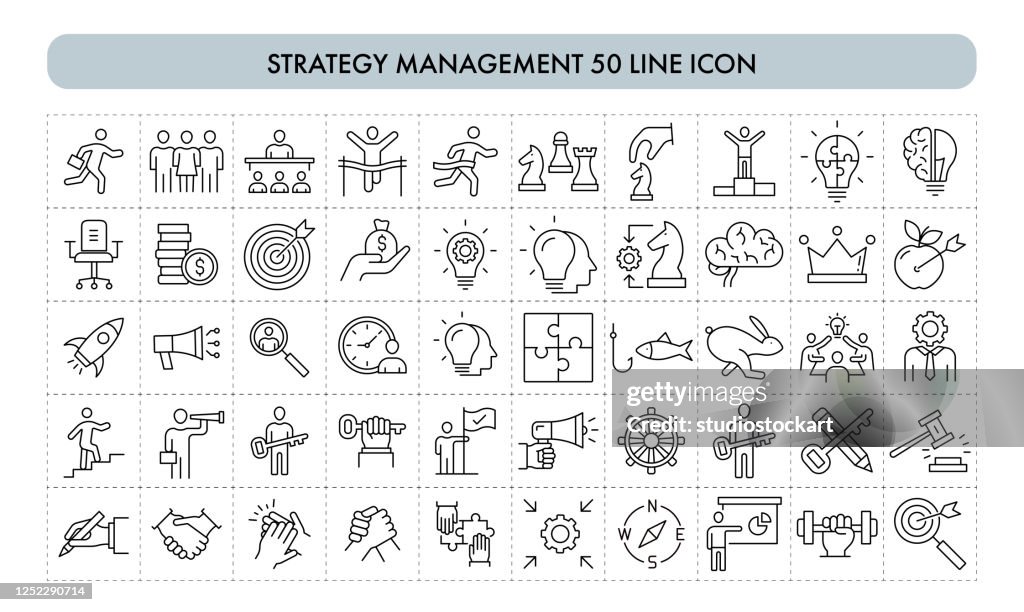 Strategy Management 50 Line Icon