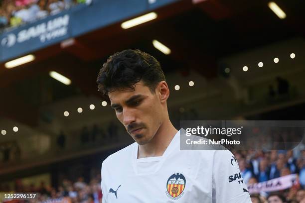 Andre Almeida of Valencia CF looks on prior to the LaLiga Santander match between Valencia CF and Real Valladolid CF at Mestalla stadium, April 27...