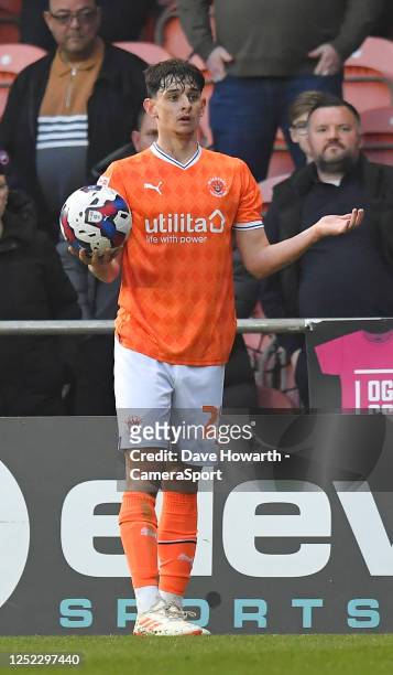 Blackpool's Charlie Patino during the Sky Bet Championship between Blackpool and Millwall at Bloomfield Road on April 29, 2023 in Blackpool, United...