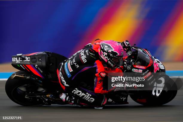 Aleix Espargaro of Spain and Aprilia Racing Aprilia during the qualifying of the Gran Premio MotoGP Guru by Gryfyn of Spain at Circuito de Jerez -...