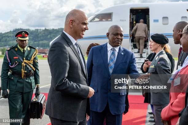 Swiss Federal President Alain Berset welcomes President of the Republic of Botswana Mokgweetsi Eric Keabetswe Masisi for a three day State Visit at...