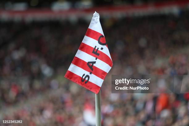 General View of a corner flag at Stadium of Light during the Sky Bet Championship match between Sunderland and Watford at the Stadium Of Light,...