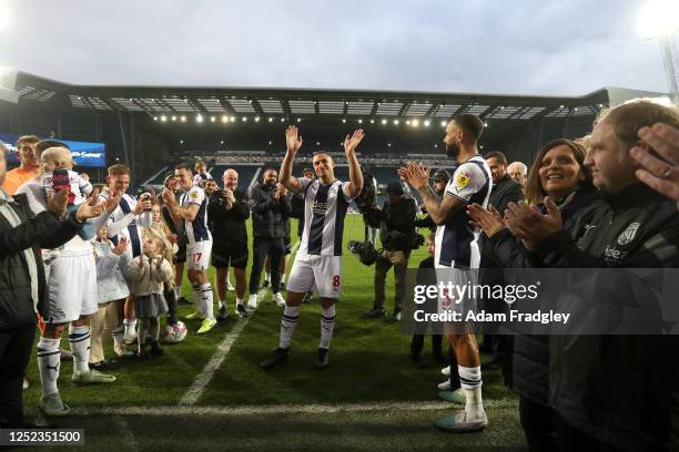 West Bromwich Albion players and staff form a guard of honour to applaud and appreciate retiring club captain Jake Livermore of West Bromwich Albion...