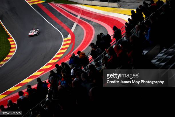 The Toyota Gazoo Racing Toyota GR010 Hybrid of Mike Conway, Kamui Kobayashi, and Jose Maria Lopez in action during the 6 Hours of Spa at Circuit de...