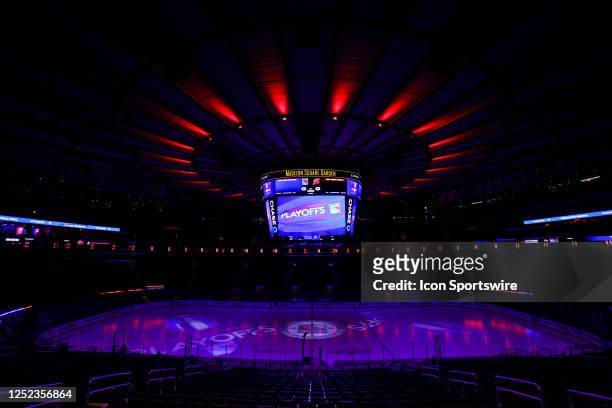 General view of Madison Square Garden prior to Game 6 of the National Hockey League Eastern Conference First Round between the New Jersey Devils and...