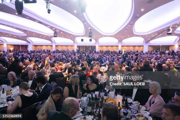 Guests attend the White House Correspondents' Association dinner at the Washington Hilton in Washington, DC, April 29, 2023.