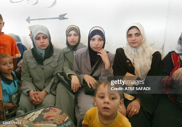 Palestinian brides to be from L to R: Madiha Abed al-Rahman, Israa Mohammed, Maise Mohammed Zakour all from Nablus whose weddings are this coming...