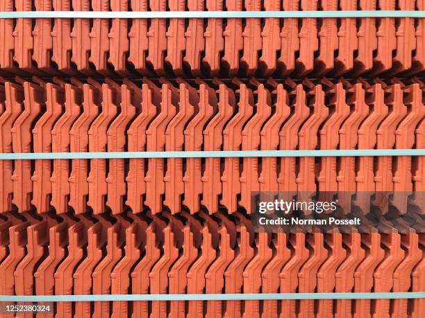 packed red roof tiles - roof tile stock pictures, royalty-free photos & images