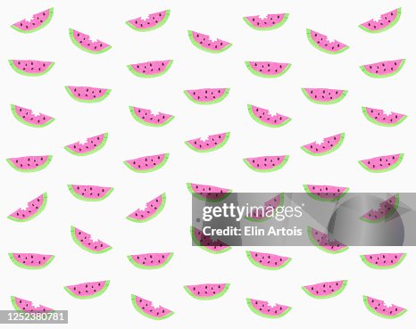 Illustration watermelon with missing bite pattern on white background Illustration watermelon with missing bite pattern on white background