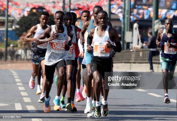 Athletes compete during the N Kolay 18th Istanbul Half Marathon in Istanbul, Turkiye on April 30, 2023.