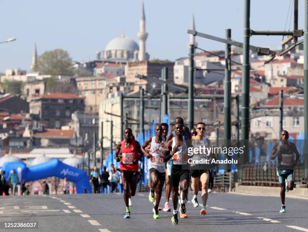 Athletes compete during the N Kolay 18th Istanbul Half Marathon in Istanbul, Turkiye on April 30, 2023.