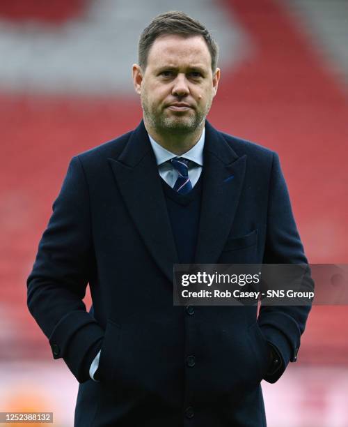 Rangers manager Michael Beale arrives ahead of a Scottish Cup semi-final match between Rangers and Celtic at Hampden Park, on April 30 in Glasgow,...