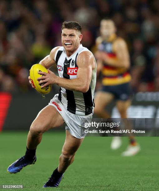 Taylor Adams of the Magpies during the 2023 AFL Round 07 match between the Adelaide Crows and the Collingwood Magpies at Adelaide Oval on April 30,...