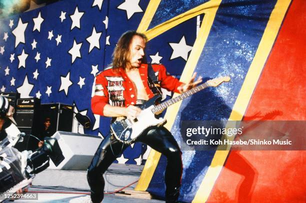 Scorpions, live, Moscow Music Peace Festival 1989 at Luzhniki Stadium, Moscow, USSR, 12th and 13th August, 1989. Matthias Jabs .