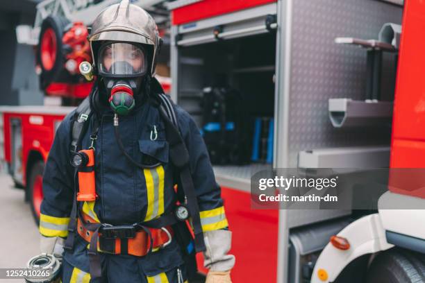 firefighter at work - practice drill stock pictures, royalty-free photos & images