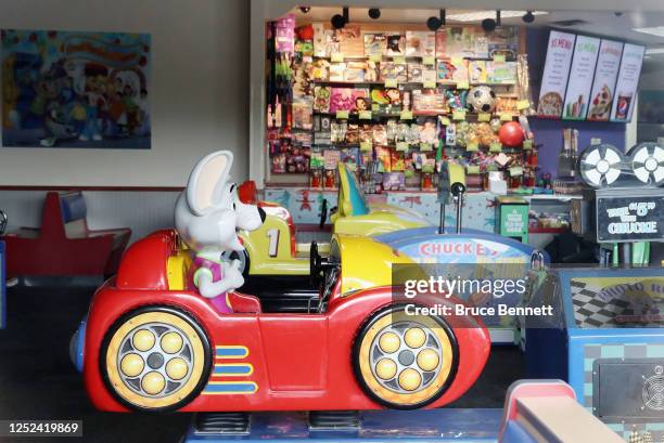 Shuttered Chuck E. Cheese establishment sits dormant on June 25, 2020 in Hicksville, New York. Chuck E. Cheese’s parent company, CEC Entertainment,...