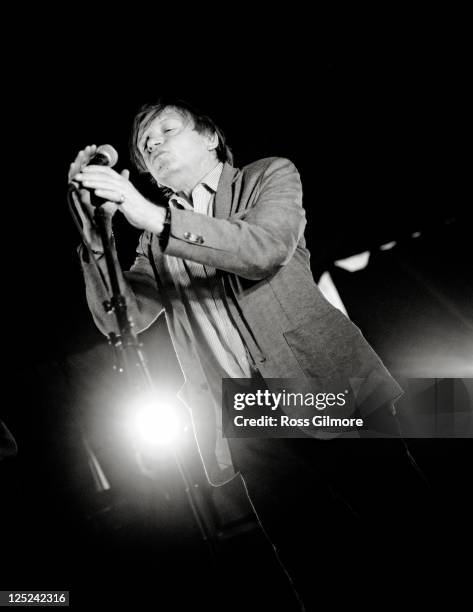 Mark E. Smith of The Fall performs on stage during the Electric Frog Festival 2011 at SWG3 on September 11, 2011 in Glasgow, Scotland.