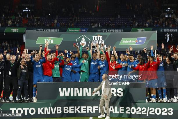 Eindhoven goalkeeper Walter Benitez, Jordan Teze of PSV Eindhoven, Armando Obispo of PSV Eindhoven, Andre Ramalho of PSV Eindhoven, Ibrahim Sangare...