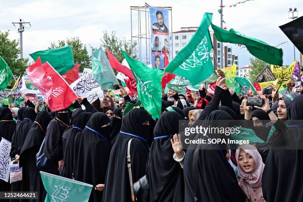 Women are seen attending the birthday event of the Islamic Prophet Muhammad at the Newroz Park. The birth of the Islamic Prophet Muhammad was...