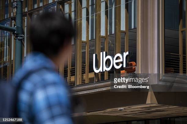 Uber headquarters in San Francisco, California, US, on Thursday, April 27, 2023. Uber Technologies Inc. Is expected to release earnings figures on...
