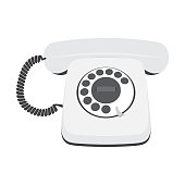 Retro telephone isolated on a white background.