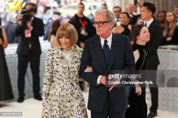 Anna Wintour and Bill Nighy at the 2023 Met Gala: Karl Lagerfeld: A Line of Beauty held at the Metropolitan Museum of Art on May 1, 2023 in New York,...