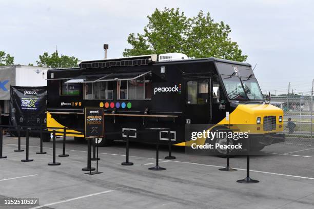 Peacock X Jettson Donuts at Supercross FanFest 2023" -- Pictured: at the Nissan Stadium on April 29, 2023 --