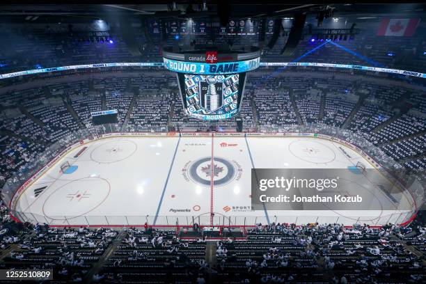 General view of the arena bowl prior to NHL action between the Vegas Golden Knights and the Winnipeg Jets in Game Four of the First Round of the 2023...