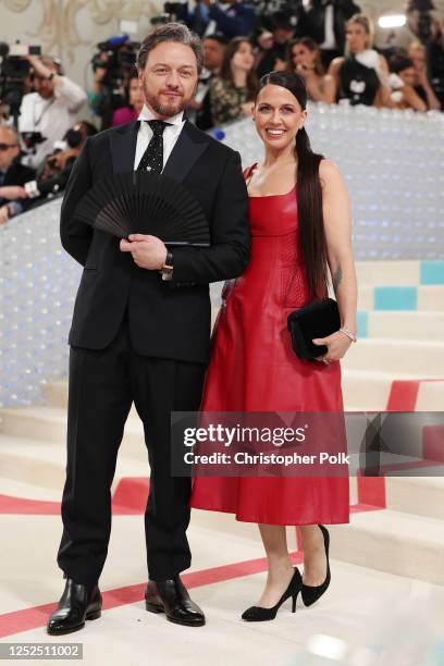 James McAvoy and Lisa Liberati at the 2023 Met Gala: Karl Lagerfeld: A Line of Beauty held at the Metropolitan Museum of Art on May 1, 2023 in New...