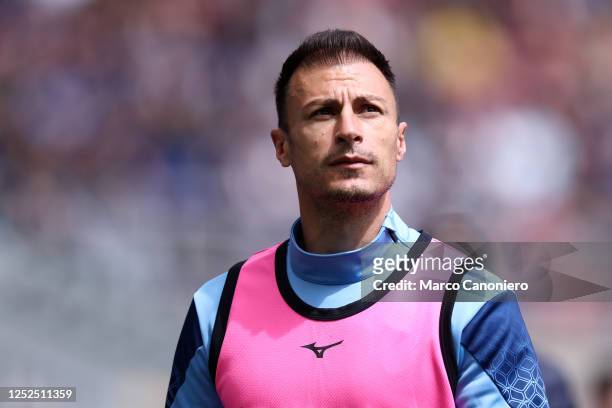 Stefan Radu of Ss Lazio during warm up before the Serie A football match between Fc Internazionale and Ss Lazio. Fc Internazionale wins 3-1 over Ss...