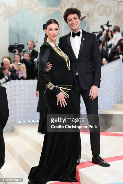 Karlie Kloss and Joshua Kushner at the 2023 Met Gala: Karl Lagerfeld: A Line of Beauty held at the Metropolitan Museum of Art on May 1, 2023 in New...