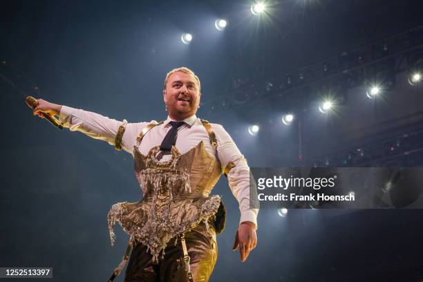 British singer Sam Smith performs live on stage during a concert at the Mercedes-Benz Arena on May 1, 2023 in Berlin, Germany.