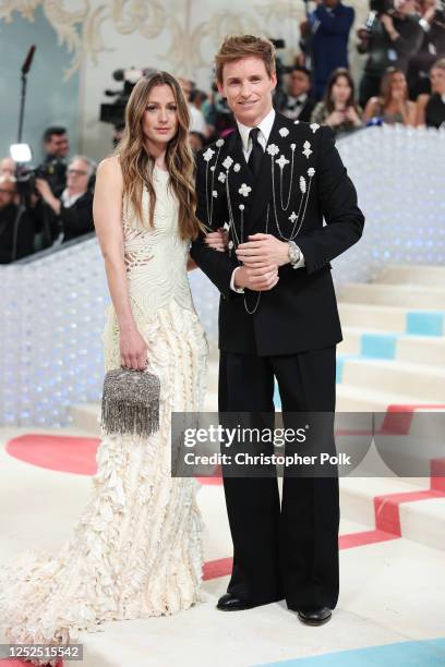 Eddie Redmayne and Hannah Bagshawe at the 2023 Met Gala: Karl Lagerfeld: A Line of Beauty held at the Metropolitan Museum of Art on May 1, 2023 in...