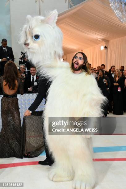 Actor Jared Leto arrives for the 2023 Met Gala at the Metropolitan Museum of Art on May 1 in New York. - The Gala raises money for the Metropolitan...