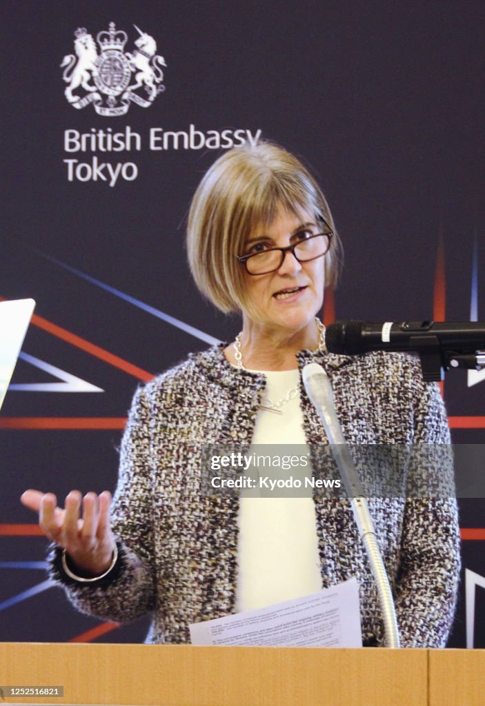 Longbottm Julia Longbottom, British ambassador to Japan, speaks during a press ...