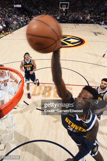 Jeff Green of the Denver Nuggets drives to the basket during Game Two of the Western Conference Semi-Finals of the 2023 NBA Playoffs against the...