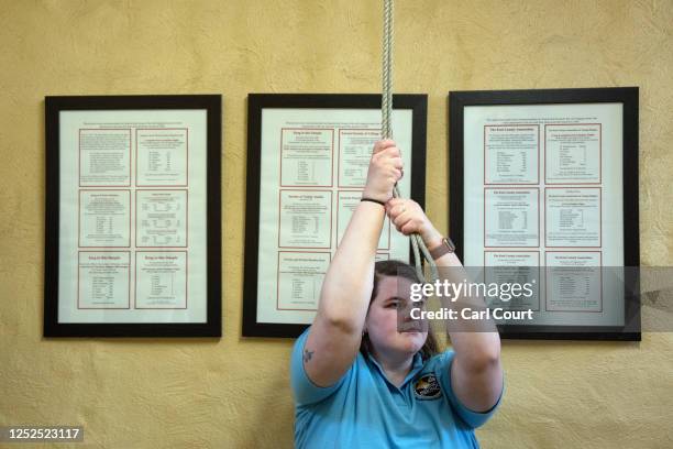 Becca Hardy pulls a bell rope during a bell ringing practice session at Bromley Parish Church on April 30, 2023 in Bromley, England. Throughout...