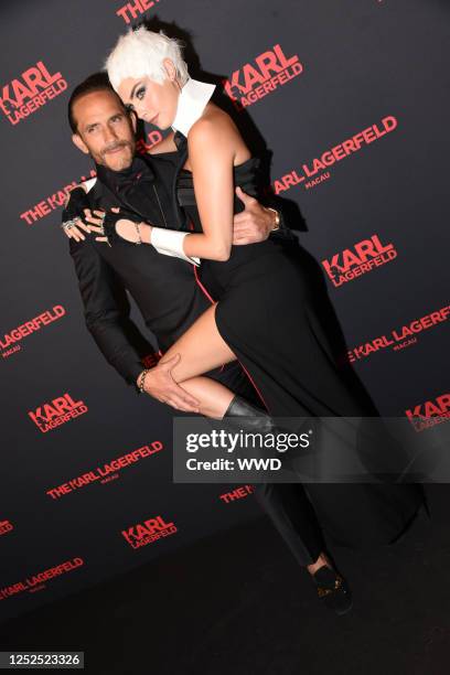 Sébastien Jondeau and Cara Delevingne at the Karl Lagerfeld Met Gala After Party held at The Mark Hotel on May 1, 2023 in New York, New York.