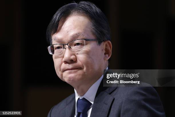 Tetsuya Shigeta, senior executive managing officer and chief financial officer of Mitsui & Co., attends a news conference in Tokyo, Japan, on...