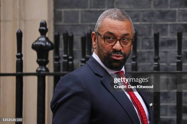 James Cleverly, Secretary of State for Foreign, Commonwealth and Development Affairs attends the weekly cabinet meeting at Downing Street on May 2,...