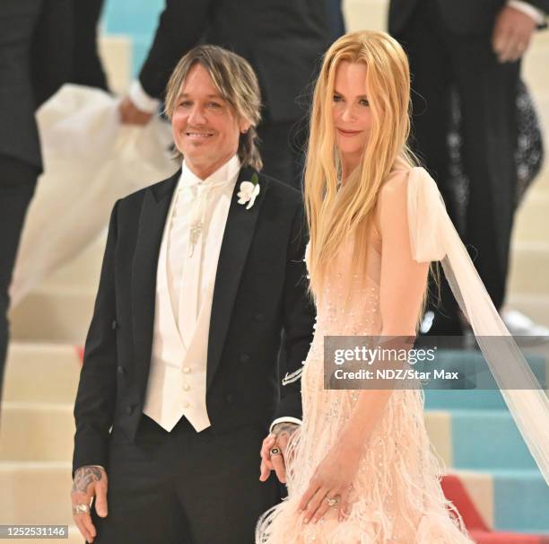 Keith Urban and Nicole Kidman are seen at The 2023 Met Gala Celebrating "Karl Lagerfeld: A Line Of Beauty" at The Metropolitan Museum of Arton May 1,...