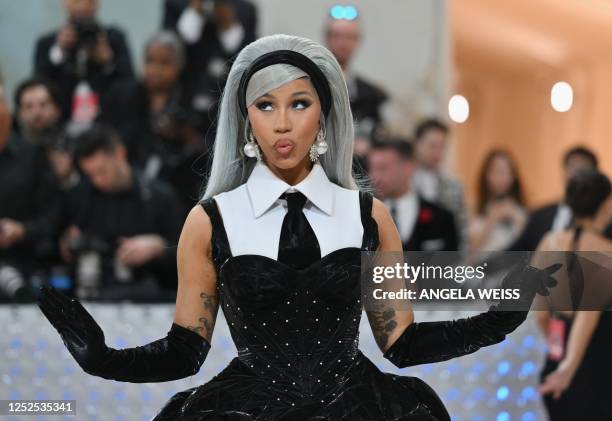 Rapper Cardi B arrives for the 2023 Met Gala at the Metropolitan Museum of Art on May 1 in New York. - The Gala raises money for the Metropolitan...