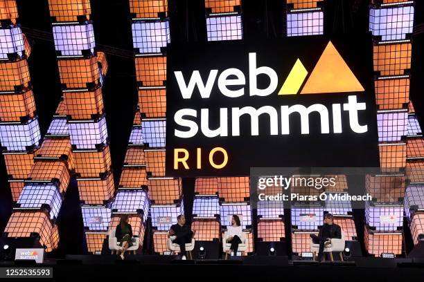 Rio de Janeiro , Brazil - 2 May 2023; Speakers, from left, Edith Yeung, General Partner, Race Capital, Eric Acher, Founder & Managing General...