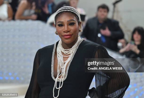 Tennis player Serena Williams arrives for the 2023 Met Gala at the Metropolitan Museum of Art on May 1 in New York. - The Gala raises money for the...
