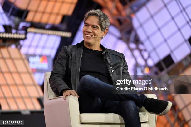 Rio de Janeiro , Brazil - 2 May 2023; Ricardo Amorim, Co-founder, AAA Inovação on Centre Stage during day one of Web Summit Rio 2023 at Riocentro in...