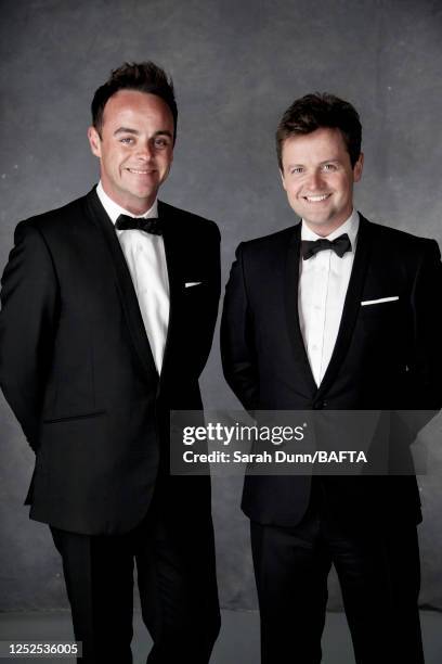 Tv presenters Anthony McPartlin and Declan Donnelly aka Ant & Dec are photographed for BAFTA on May 12, 2013 in London, England.