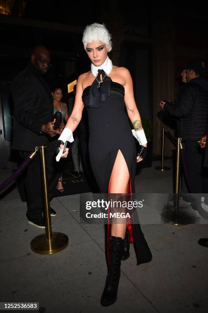 Cara Delevingne is seen leaving the Met Gala after party on May 1, 2023 in New York City.