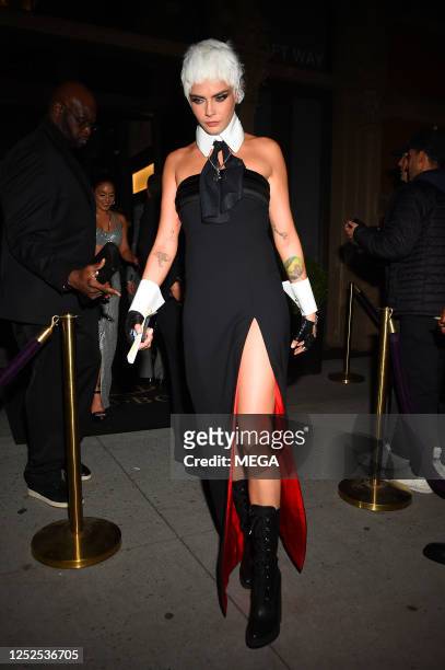 Cara Delevingne is seen leaving the Met Gala after party on May 1, 2023 in New York City.