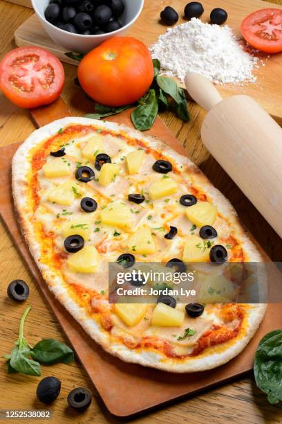 americana pizza - rectangle pizza stock pictures, royalty-free photos & images